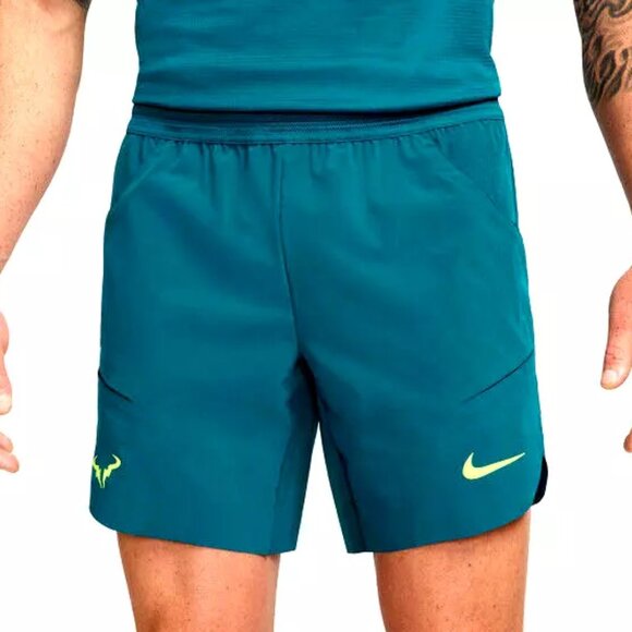 Nike Dri-FIT ADV Rafa 7" Tennis Shorts Nadal Teal/Volt DV2881-381 Men's XL NEW - Picture 9 of 14
